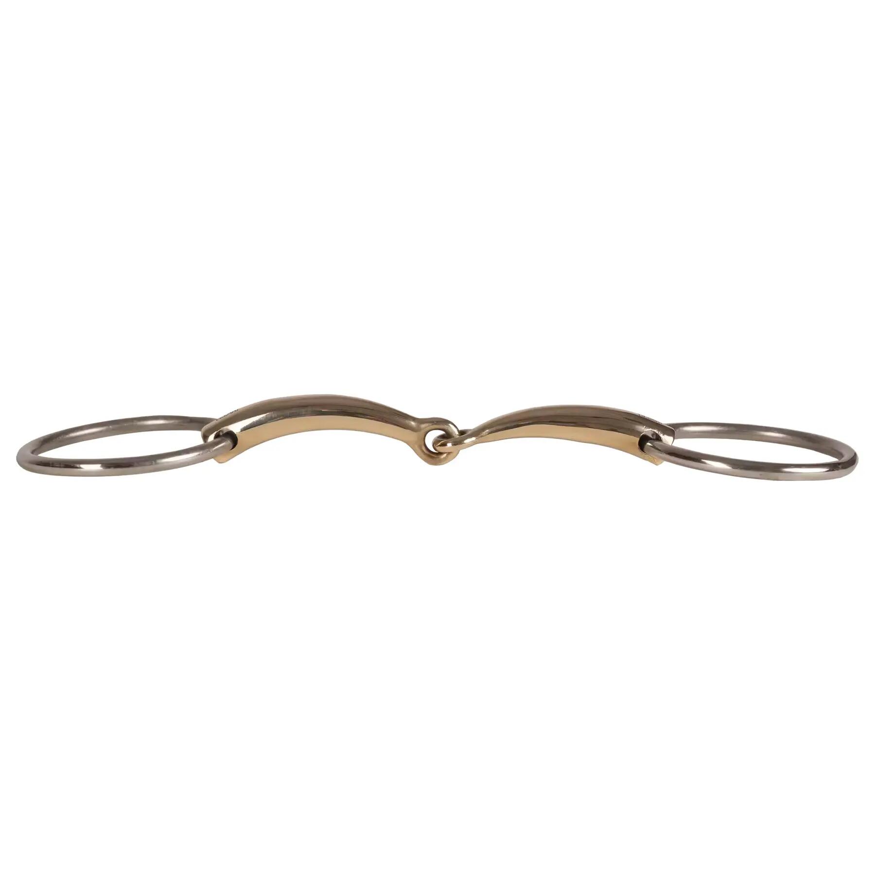 Mors 2 anneaux simple brisure pour cheval en cuivre Velari 14mm 2/4