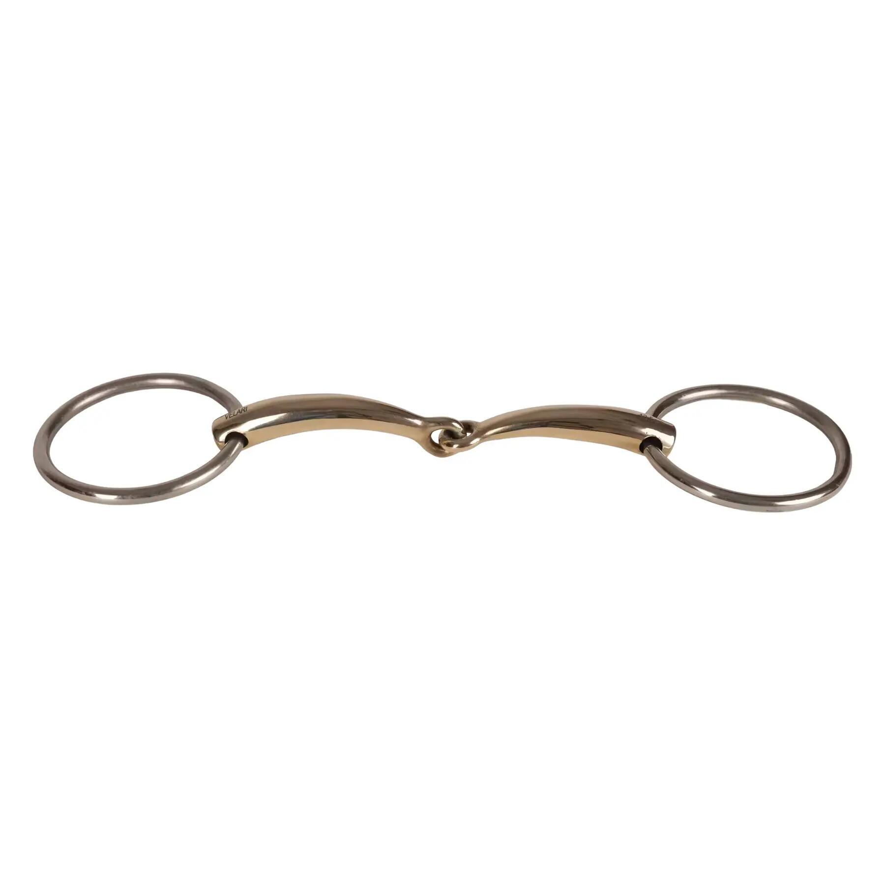Mors 2 anneaux simple brisure pour cheval en cuivre Velari 14mm 1/4