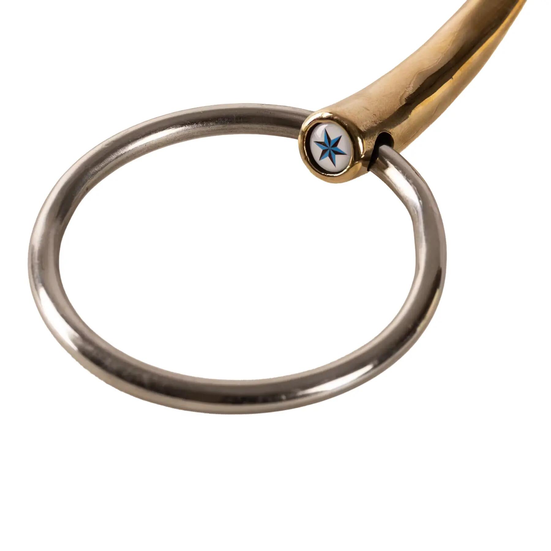 Kandare mit 2 einfachen Ringen mit Kupfer für Pferde Velari 16mm 4/4