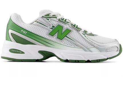 New Balance 740 Chaussures de Marche - Blanc Vert Alpin Argent Métallique