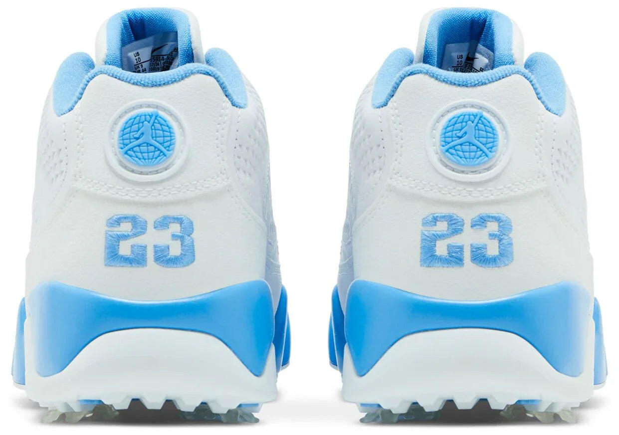 Air Jordan 9 Retro Low Golf White University Blue 4/5