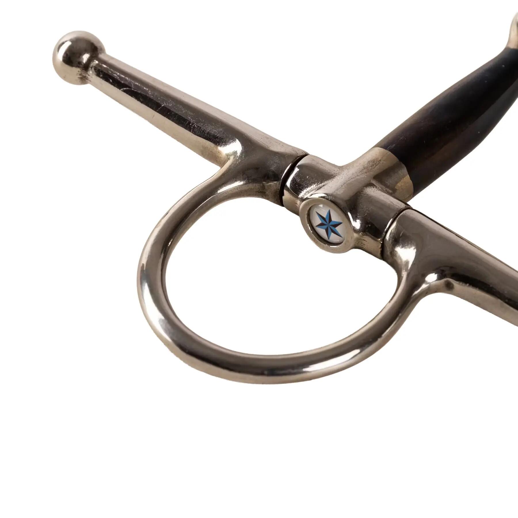 Morda de agulha dupla com quebra para cavalo Velari Full Cheek Bit Sweet Iron 14 3/5