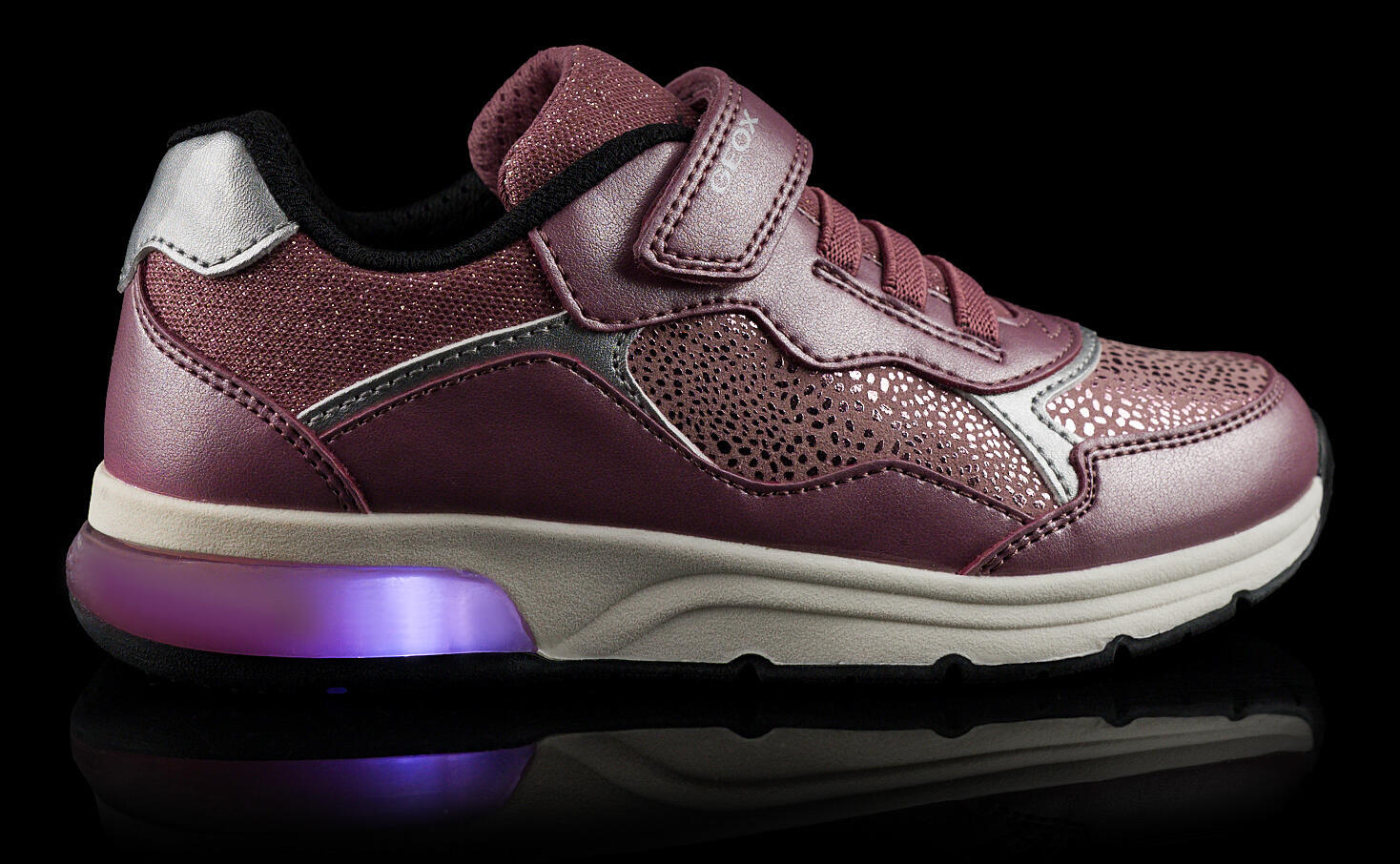 Buty dziecięce sportowe sneakersy dla dziewczynki na rzep świecące LED GEOX SPAC 2/7