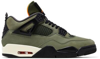 Schoenen - lifestyle - air jordan 4 - diepgroen/clementine