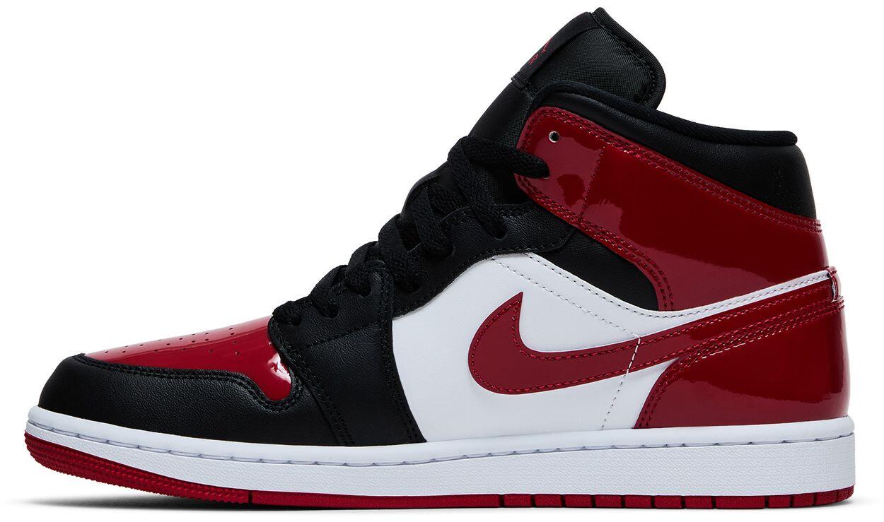 Jordan 1 Mid SE Patent Bred Toe 2/5