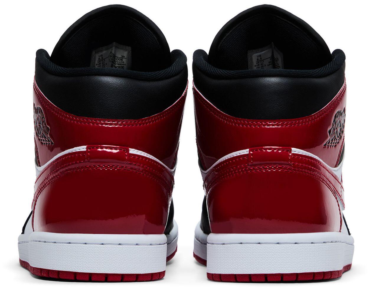 Jordan 1 Mid SE Patent Bred Toe 4/5