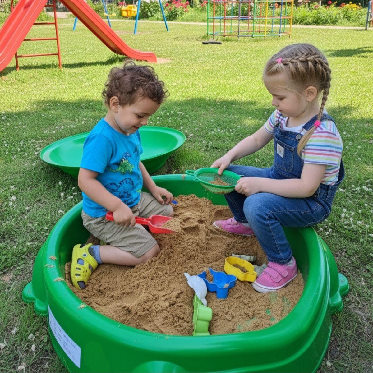 Piaskownica Plastikowa Zamykana Żabka 2/7