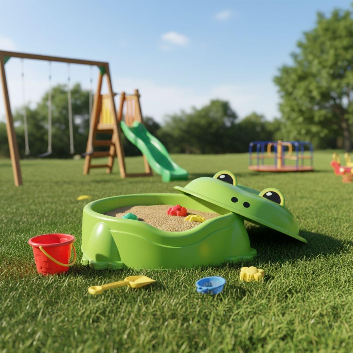 Piaskownica Plastikowa Zamykana Żabka 5/7