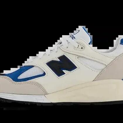 Men - Running - Shoes - Premium leather, ABZORB cushioning - 990 v2 - White/Blue