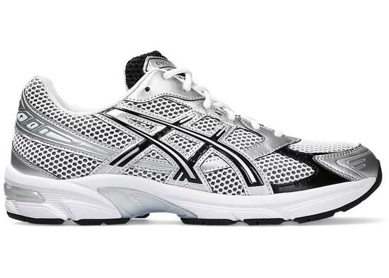 ASICS Gel-1130, Blanc Noir Argent, Baskets running rétro
