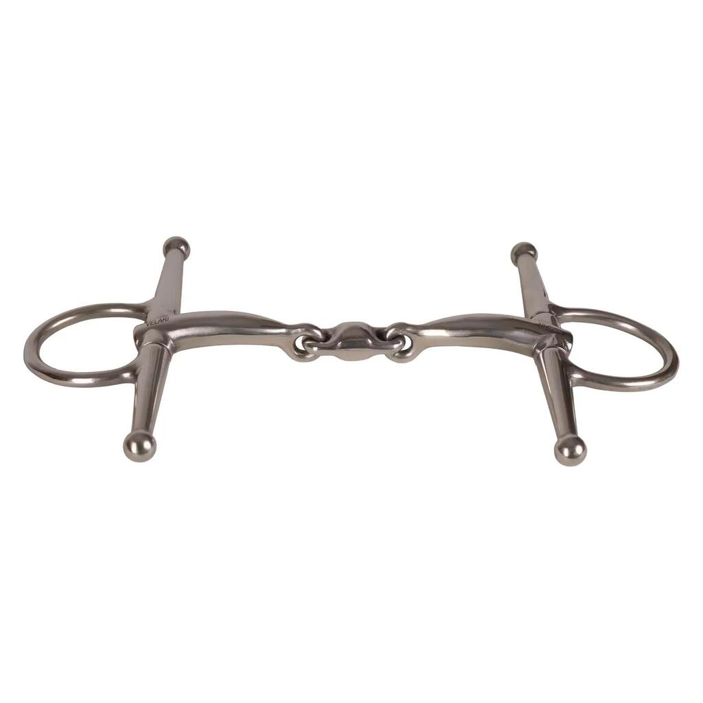 Double-jointed snaffle bit for horses in stainless steel Velari Full Cheek Bit 1