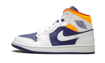 Sportschoenen Air Jordan 1 Mid White Laser Orange Deep Royal Blue