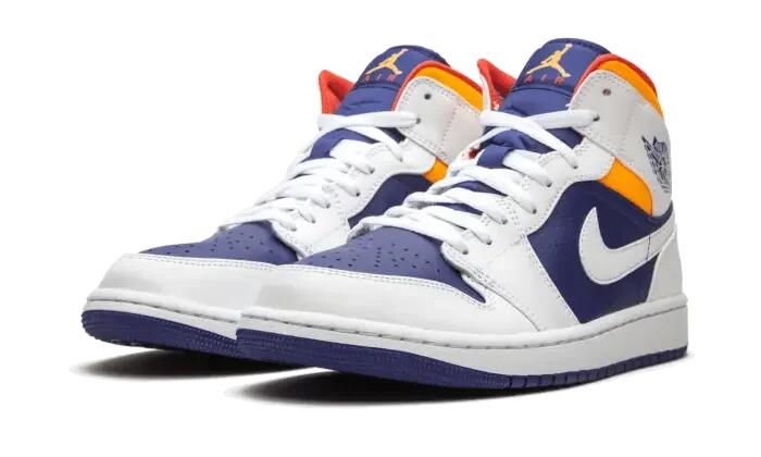 Sportschoenen Air Jordan 1 Mid White Laser Orange Deep Royal Blue 2/4