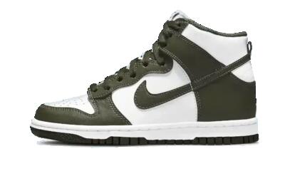 Schoenen - streetwear - unisex - dunk high - hoge enkels, cargo khaki/wit