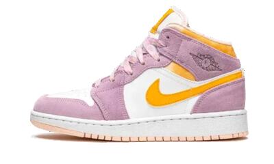 Schoenen - basketbal - air jordan 1 mid - wit/arctic pink