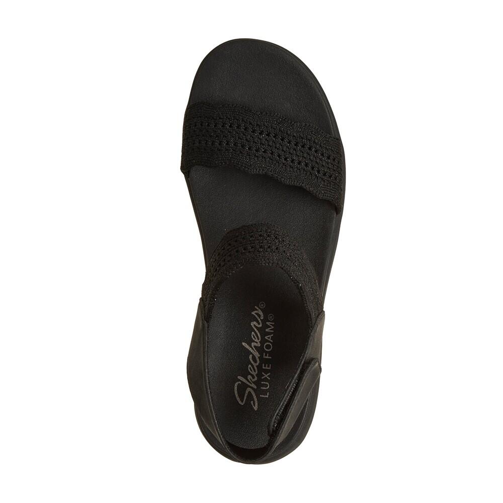 Sandalia Mujer Skechers Arya Favorite Finds Tejido Negro 5/7
