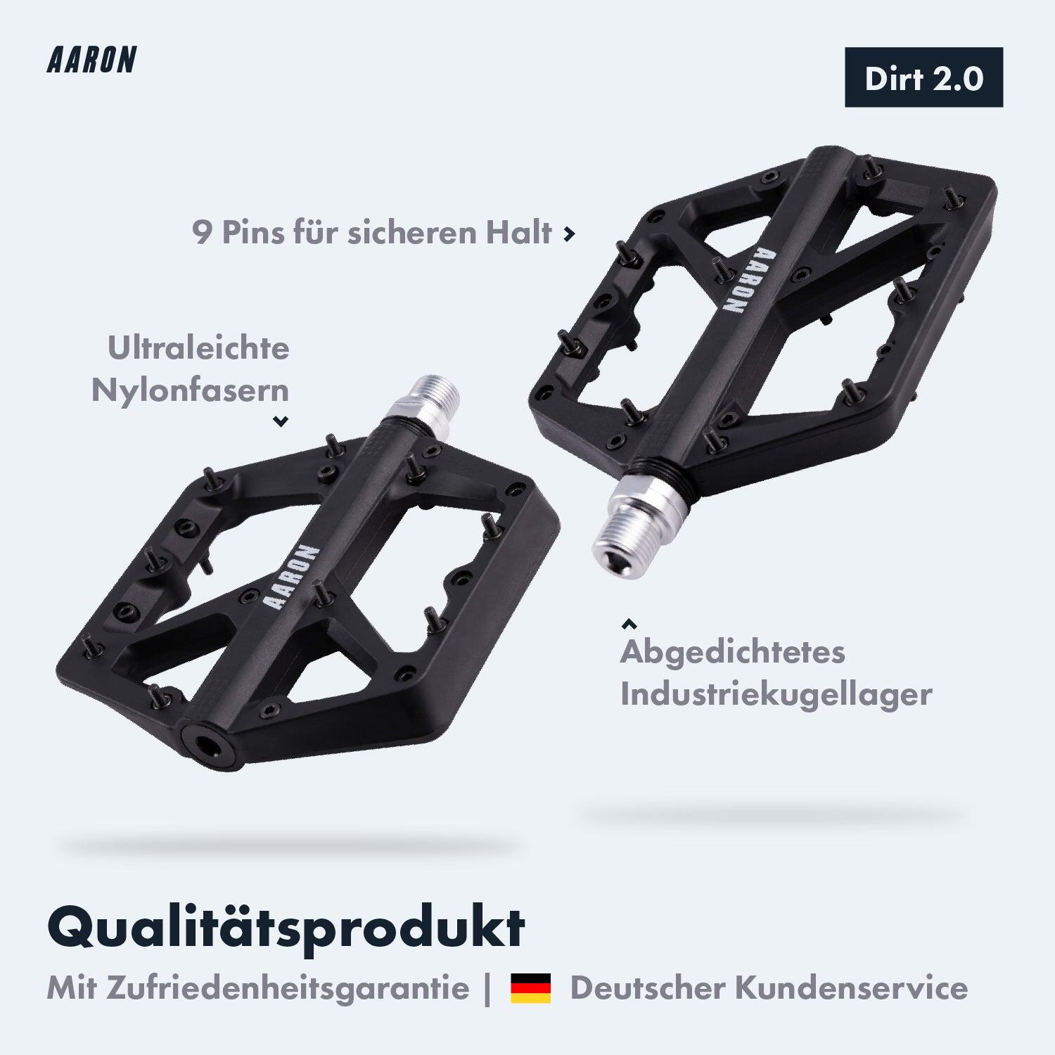 Dirt 2.0 MTB Pedale, Nylon, große Plattform, 9 Pins pro Seite - Schwarz 3/6