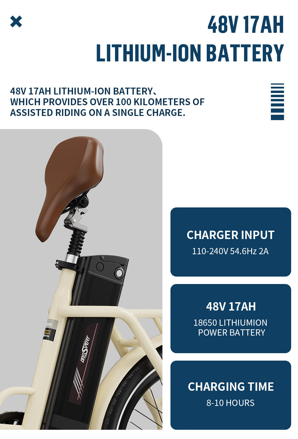 Elektrofahrrad für Erwachsene ONESPORT OT16-2, 48V 17Ah-Akku 9/15
