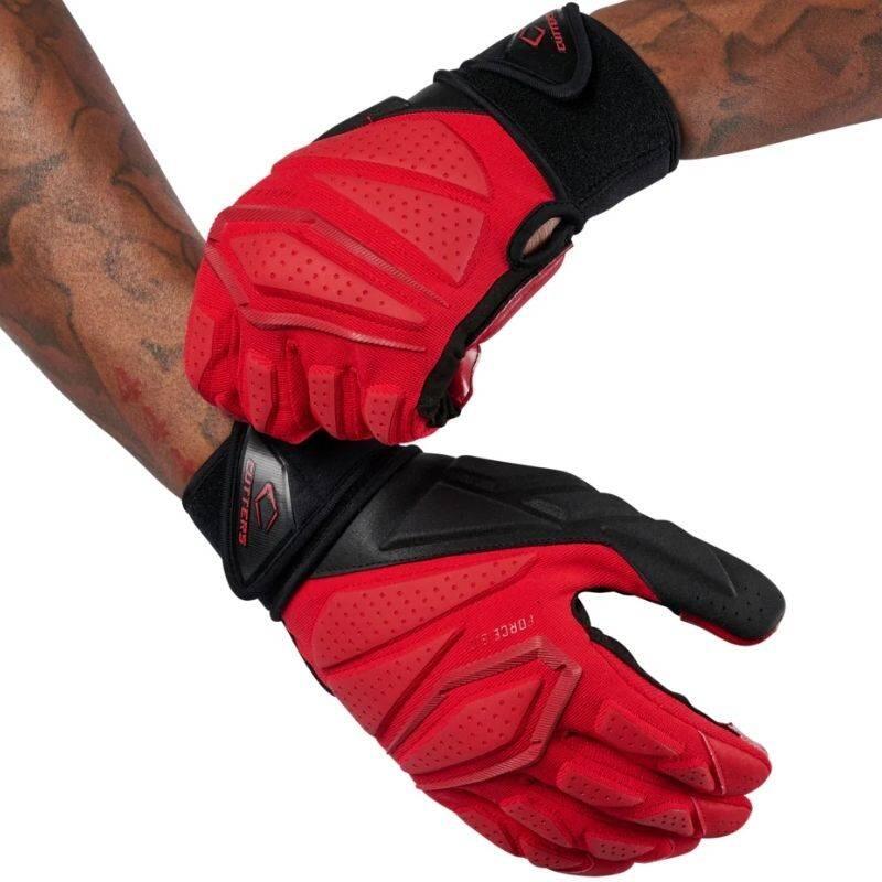 Gants de Football américain Cutters Force 6.0 Lineman Rouge 2/2
