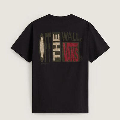 T-shirt vans stretch stack crackle zwart