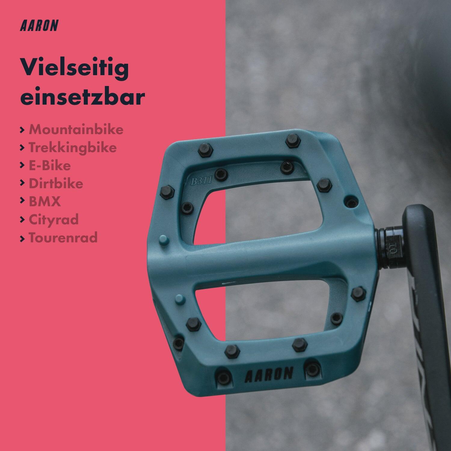 Dirt MTB Pedale, Nylon, große Plattform, 8 Pins pro Seite - Graublau 3/7