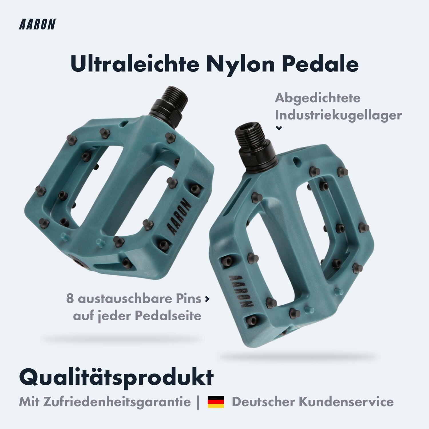 Dirt MTB Pedale, Nylon, große Plattform, 8 Pins pro Seite - Graublau 2/7
