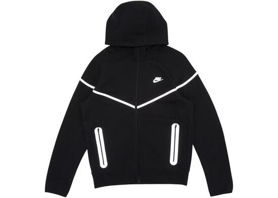 Nike Sportswear Tech Fleece Full Zip Windrunner Hoodie Schwarz/Bemis Silver