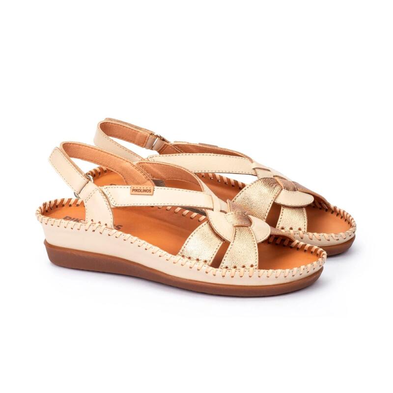 Platte Sandalen Dames Pikolinos W8k-1839 Beige 3/3