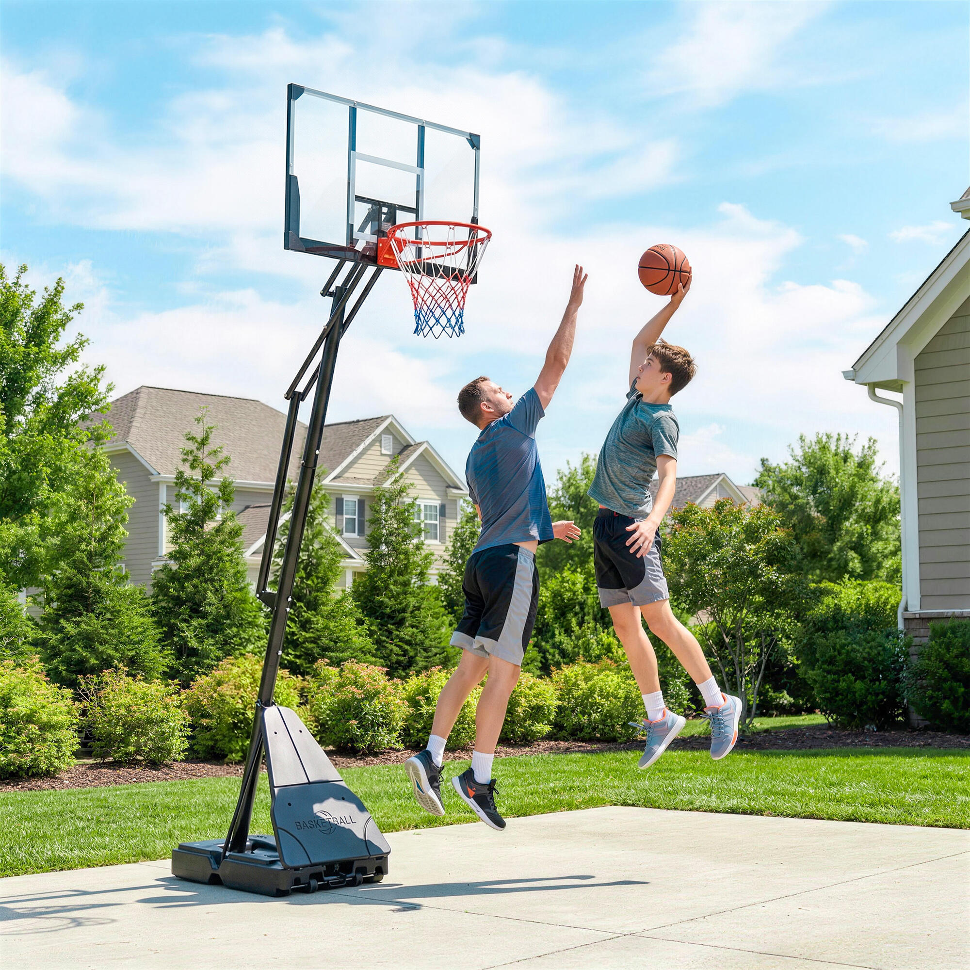 SPORTNOW Canestro da Basket Regolabile con Base Riempibile, 245-305 cm 2/8