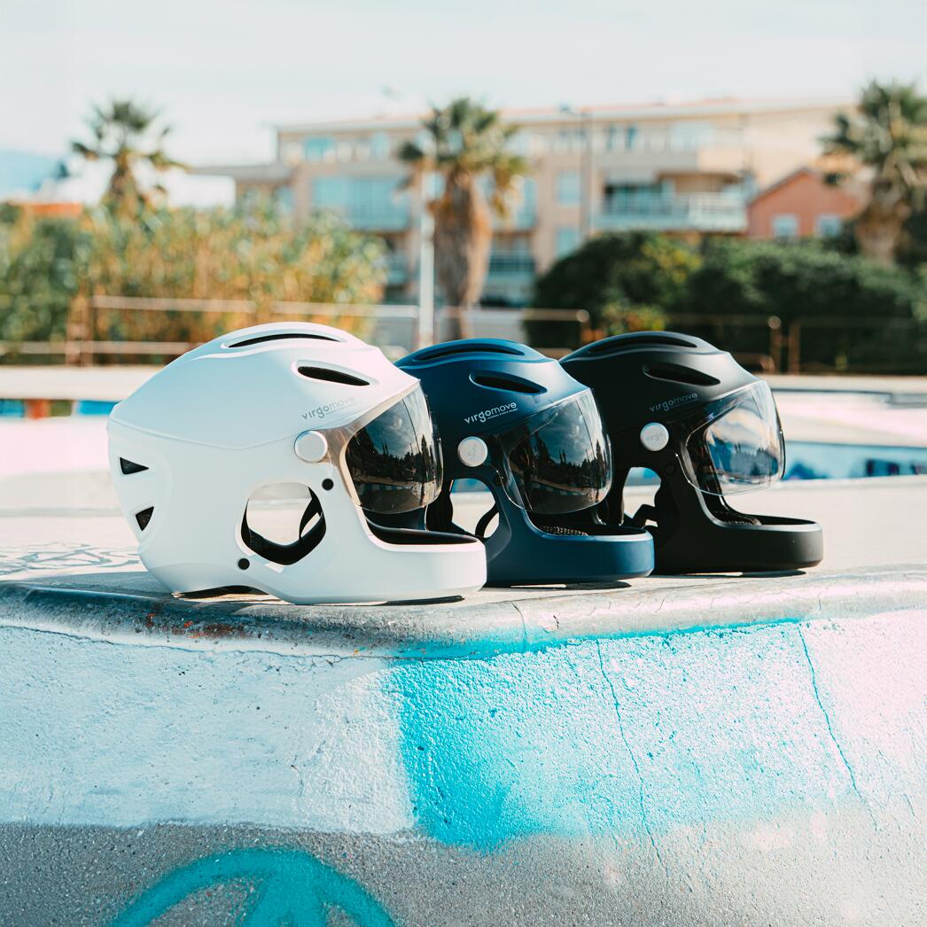 Virgo Integral Mips Wit - Integrale Urban-helm met vizier en achterlicht 4/9