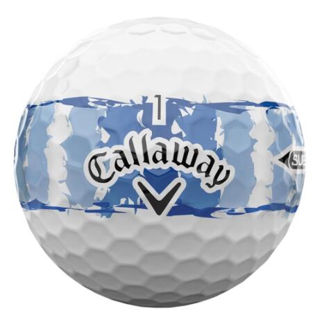 Callaway Golf NEW Supersoft Stripe, Bolas de golfe com alinhamento, azul 3/4