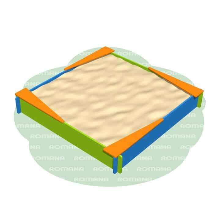 Sandkasten mit Ecken blau-grün 5/6