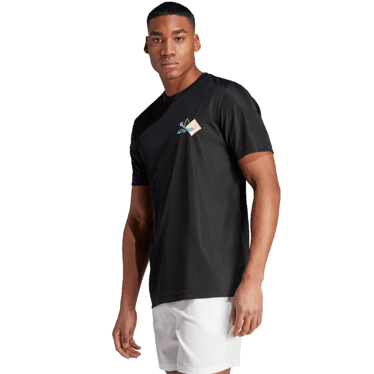 T-shirt homme ADIDAS manches longues, coupe standard, noir 3/6