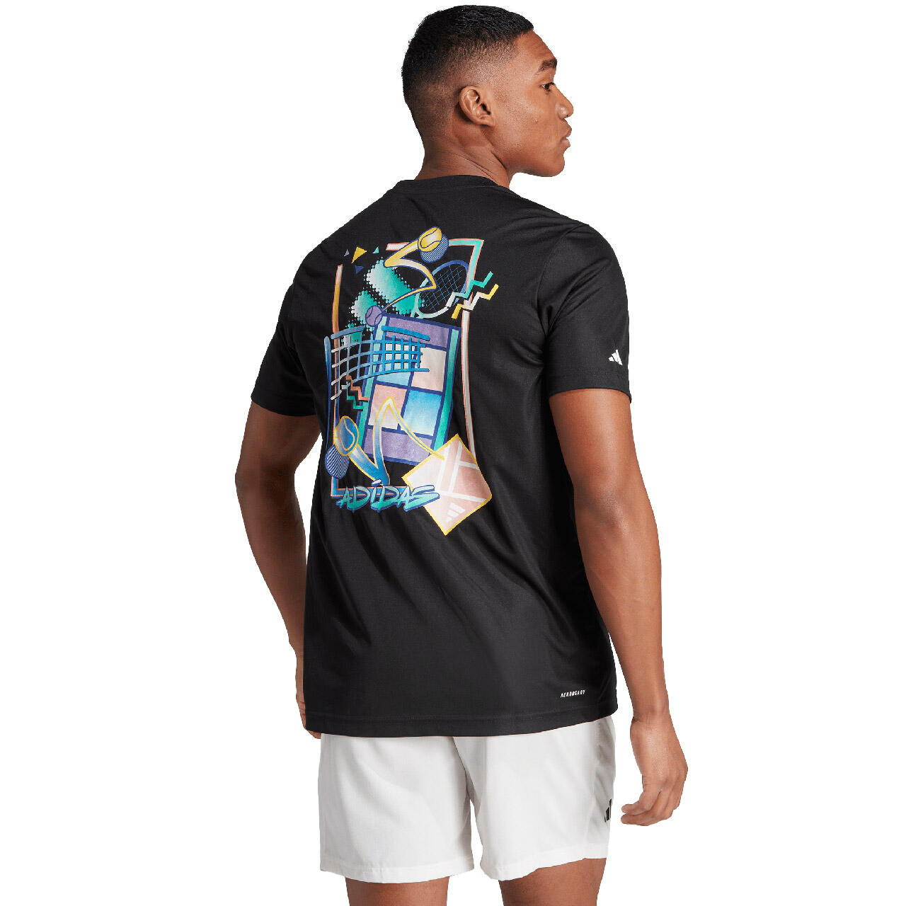 T-shirt homme ADIDAS manches longues, coupe standard, noir 2/6