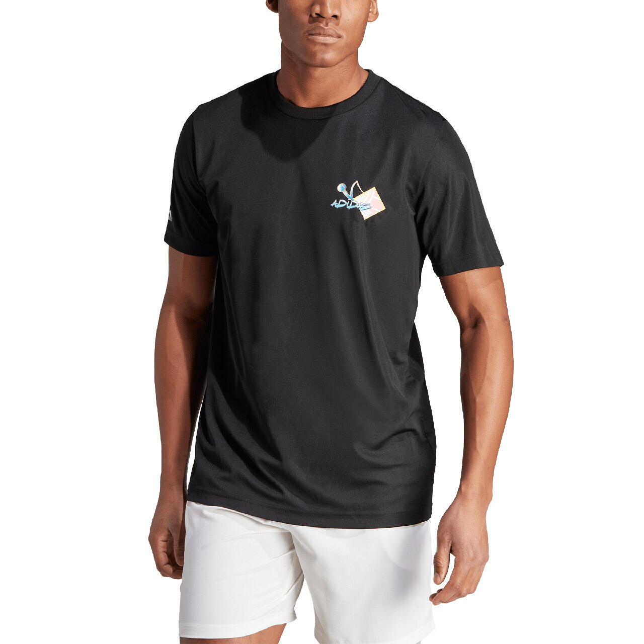 T-shirt homme ADIDAS manches longues, coupe standard, noir 5/6