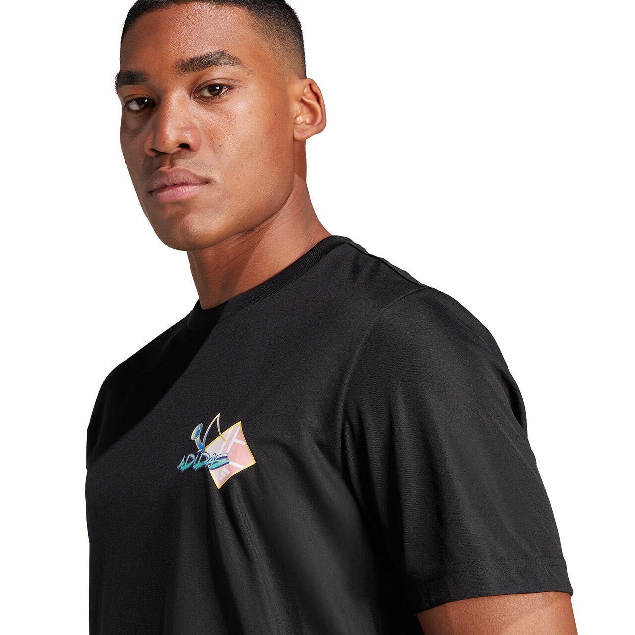 T-shirt homme ADIDAS manches longues, coupe standard, noir 4/6