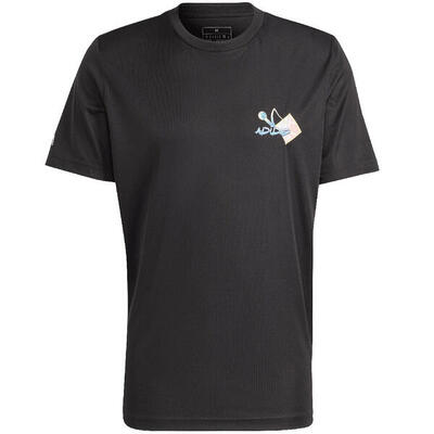 Adidas heren t-shirt lange mouw, standaard pasvorm, zwart