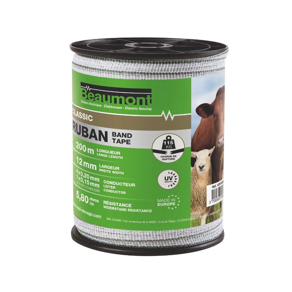Ruban blanc/vert 12MM / 200M CLASSIC BEAUMONT 1/1