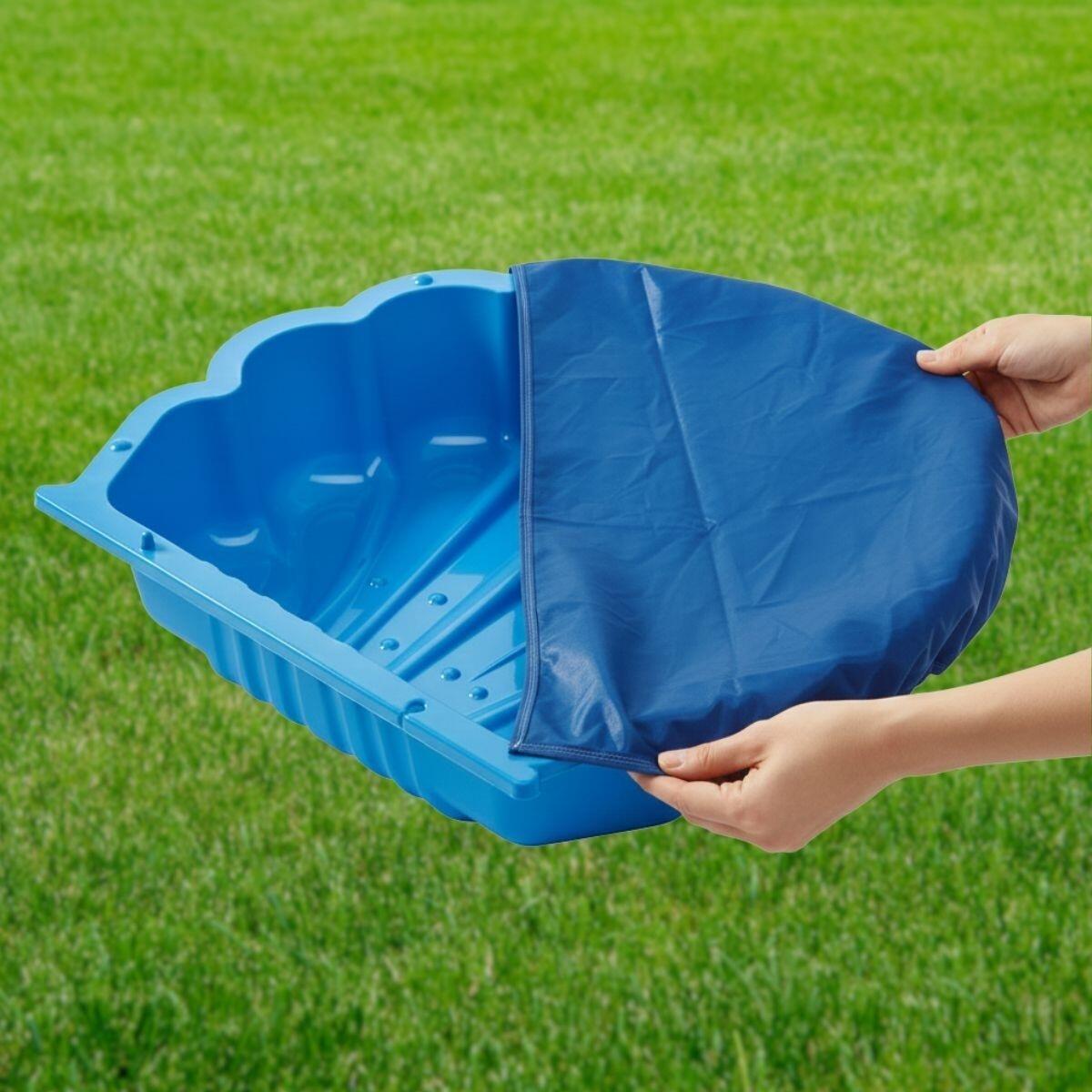 Bac à sable en plastique avec bâche - bleu 1 pc. 3/7
