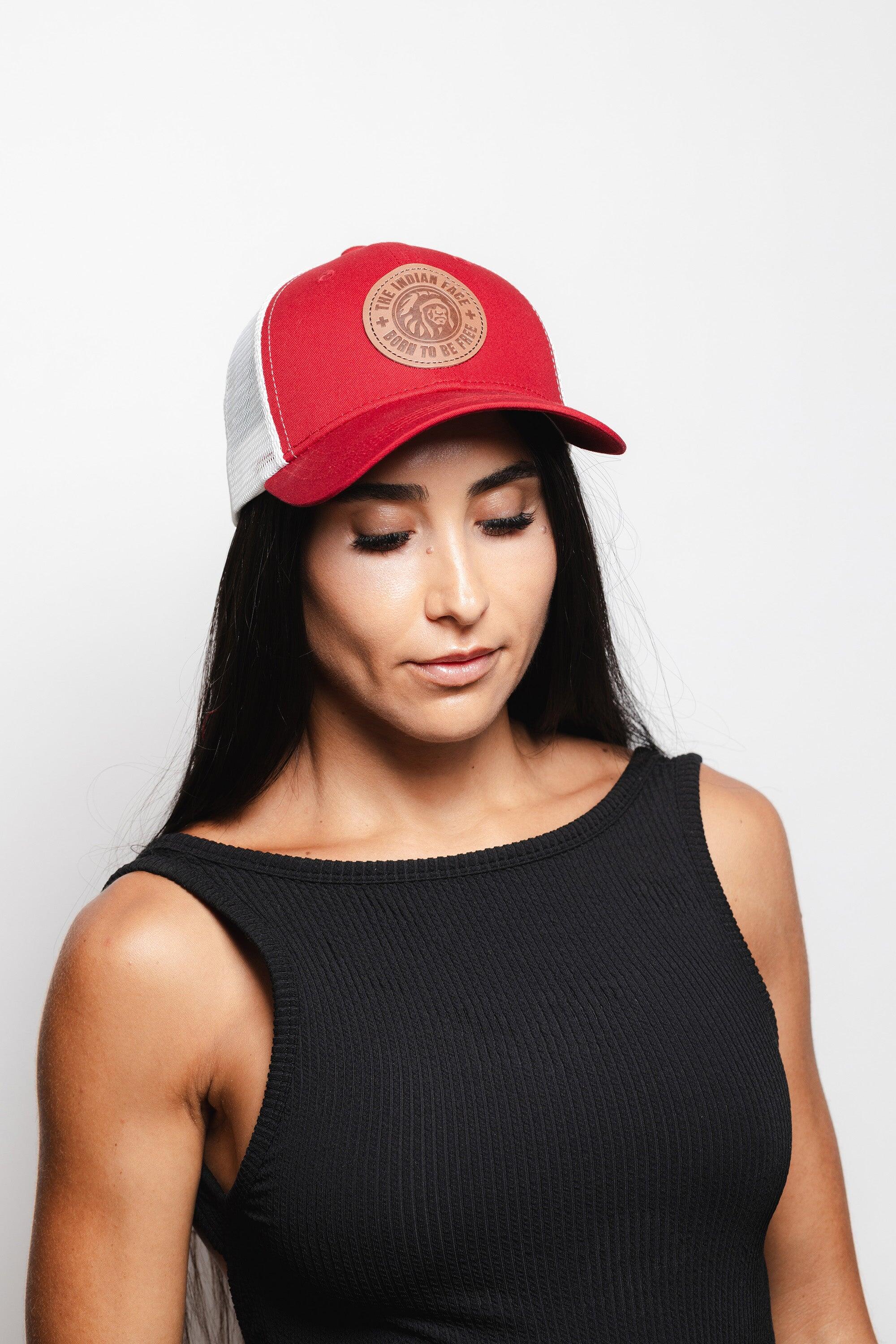 Gorra Born To Be Free The Indian Face trucker ajustable rojo blanco 6/7