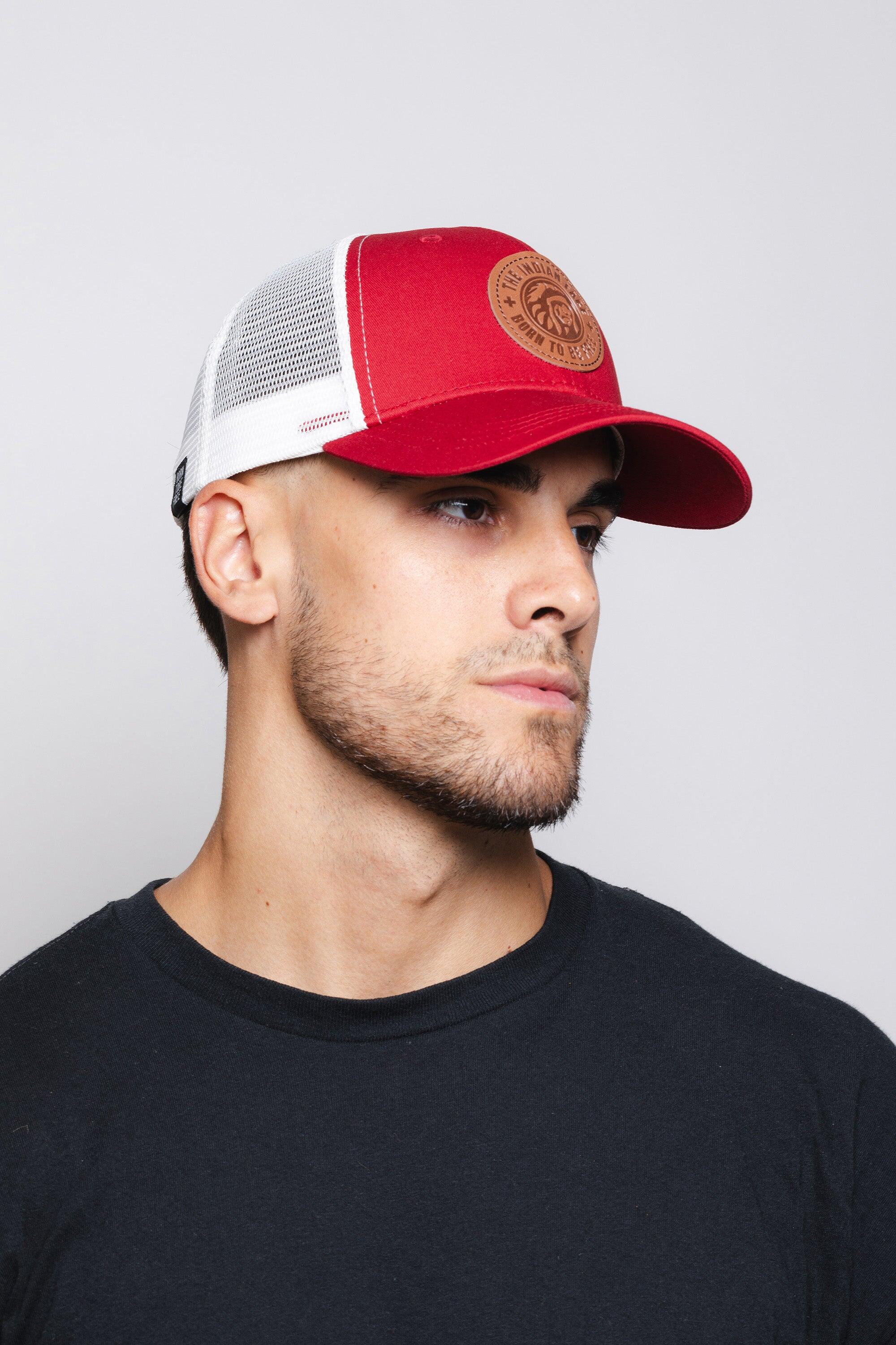 Gorra Born To Be Free The Indian Face trucker ajustable rojo blanco 7/7