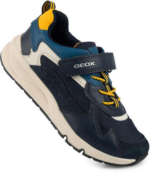 Buty dziecięce sportowe sneakersy dla chłopca ekoskóra na rzep GEOX ROONER