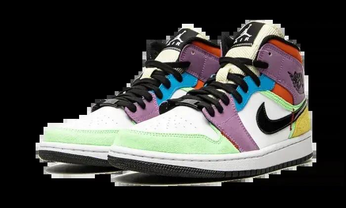 Chaussures - basket - unisexe - air jordan 1 mid se - noir/orange 2/4