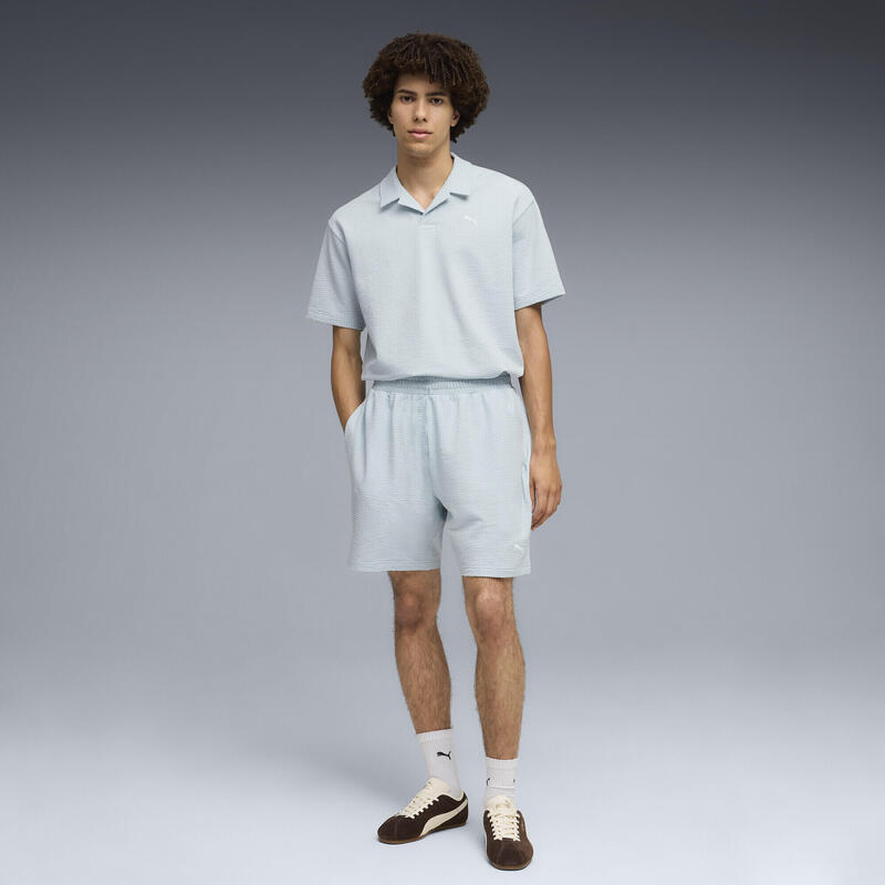 Tricou alergare bărbați guler polo, Essentials Elevated Polo, albastru deschis