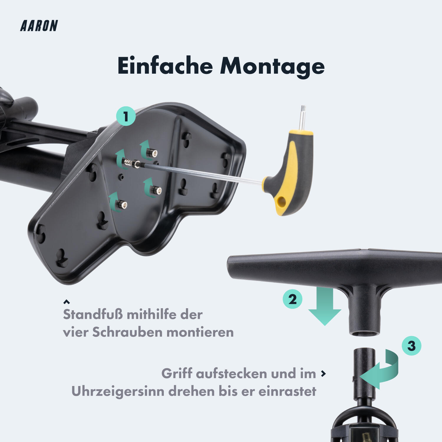Sport One 2.0 Standpumpe - 11 bar Manometer, für AV/SV/DV - Blau 7/7