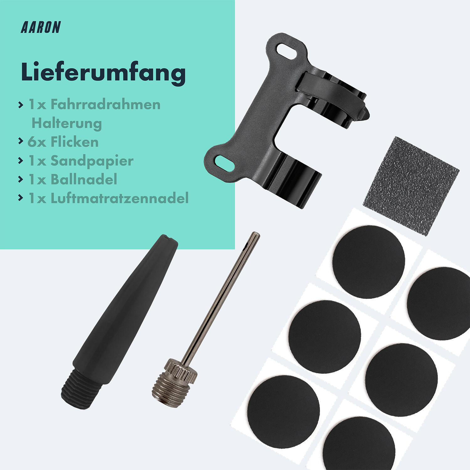 Pocket One - Mini-Fahrradpumpe, bis zu 7 Bar - Grau 5/6