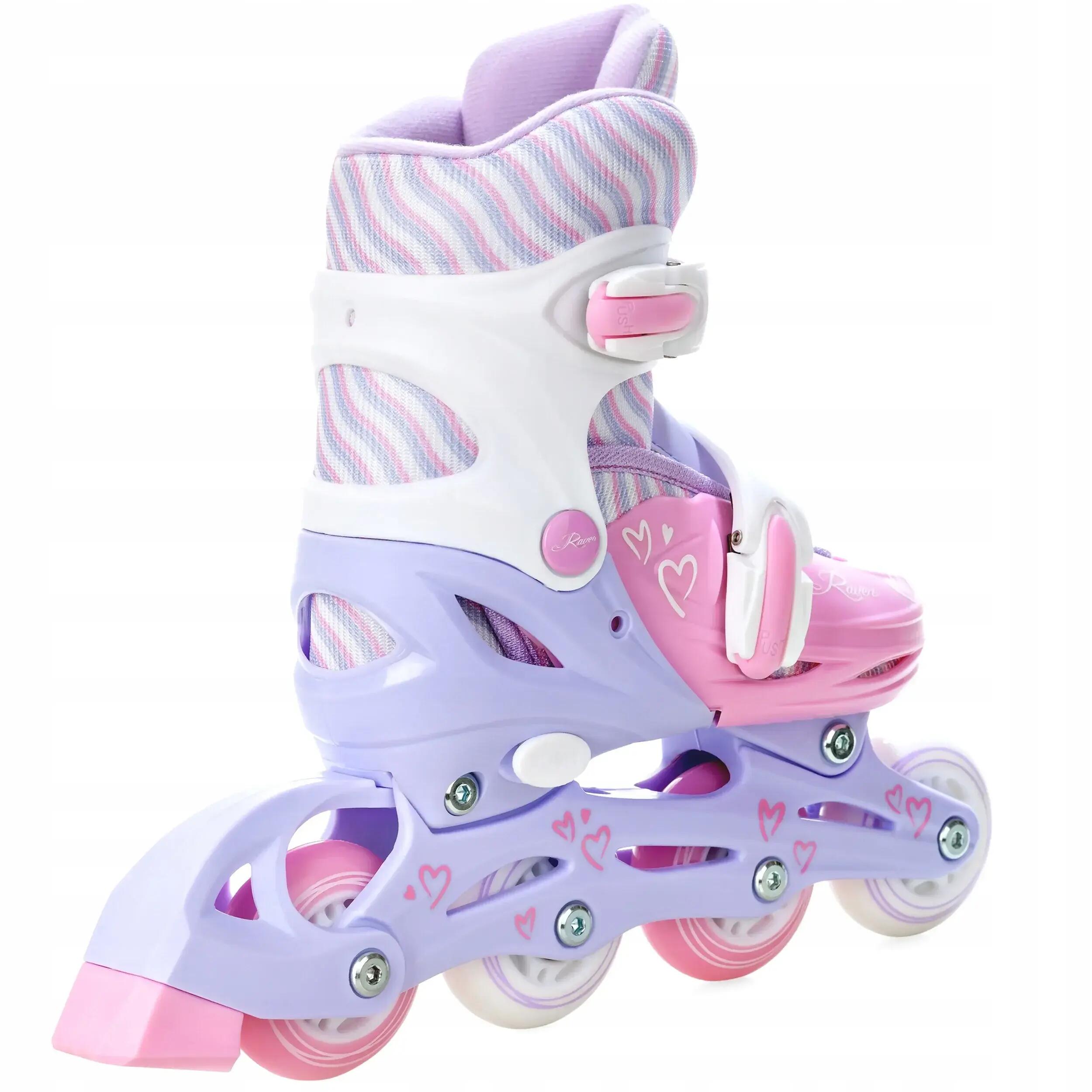 Patine/Role reglabile RAVEN Loret (LED), Mov/Roz 5/6