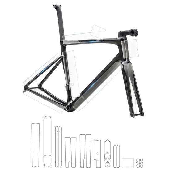 pack protection cadre route gravel urbain 22 films tpu transparent
