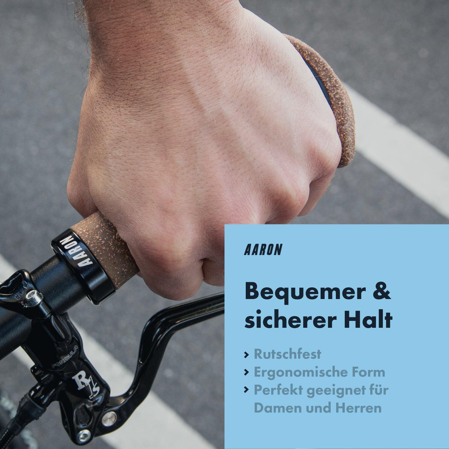 Ergonomic Fahrradgriff mit Gel-Dämpfung 140 mm, Schraubklemmung, Kork 3/5