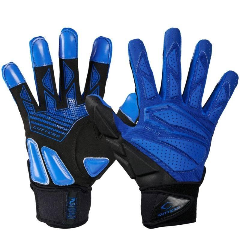 Gants de Football américain Cutters Force 6.0 Lineman Bleu 1/2